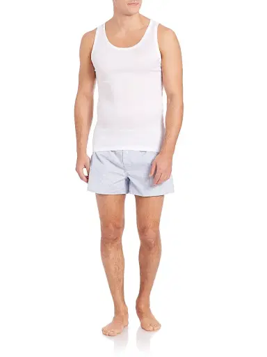 Hanro Men's Cotton Pure Pure Tank Top - White | Thumbnail 2