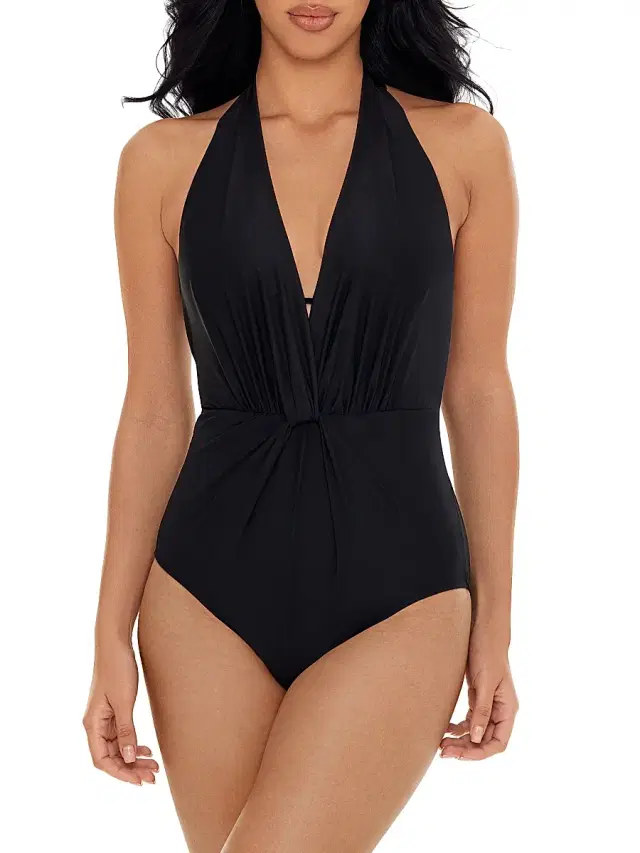 Women's Chromatique Joelle Gathered One-Piece Swimsuit - Black