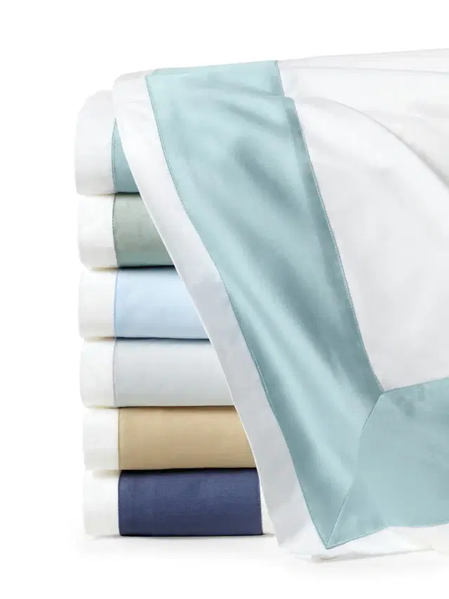 Casida King Flat Sheet - White Seagreen King