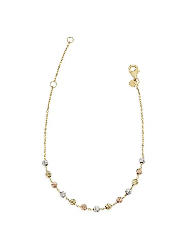 Women's 14K Yellow Gold Brilliant Ball Station Bracelet - Yellow Gold