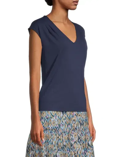 NIC+ZOE Women's Polished Jersey V-Neck Top - Classic Cream | Thumbnail 4