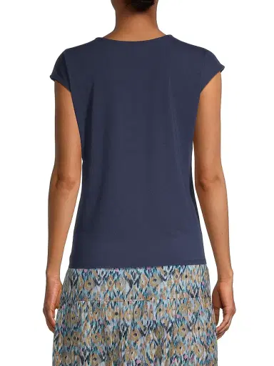 NIC+ZOE Women's Polished Jersey V-Neck Top - Classic Cream | Thumbnail 5