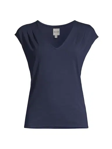 NIC+ZOE Women's Polished Jersey V-Neck Top - Classic Cream | Thumbnail 1