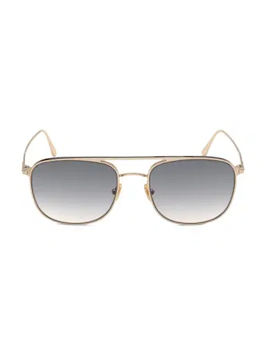 TOM FORD Men's Jake 56MM Navigator Sunglasses - Shiny Rose | Thumbnail 6