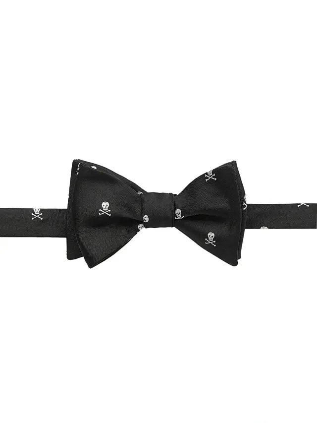 Ralph Lauren Purple Label Men's Skull & Crossbones Bow Tie - Black White