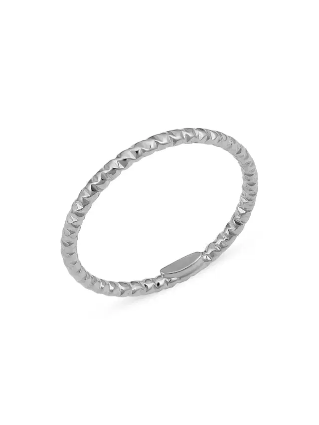 Women's 14K White Solid Gold Skyline Ring - White Gold