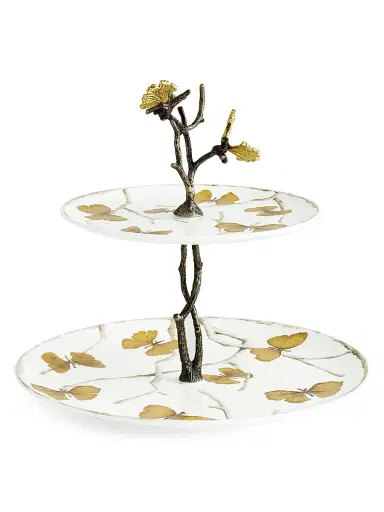 Michael Aram Butterfly Ginkgo 2-Tier Porcelain Etagere | Thumbnail 2