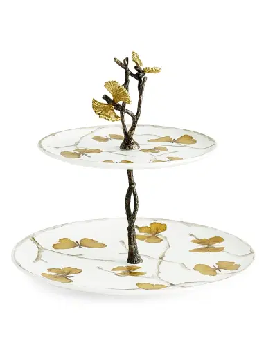 Michael Aram Butterfly Ginkgo 2-Tier Porcelain Etagere | Thumbnail 1