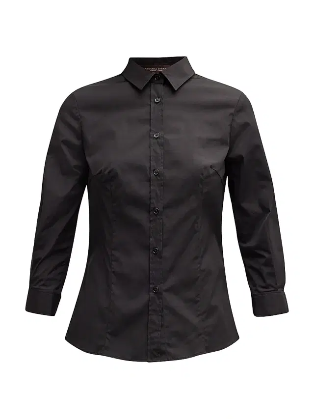 Carolina Herrera Women's Classic Cotton Blouse - Black