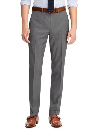 Ralph Lauren Purple Label Men's Greg Flat-Front Wool Pants | Thumbnail 3