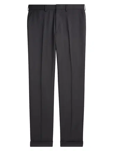 Ralph Lauren Purple Label Men's Greg Flat-Front Wool Pants | Thumbnail 1