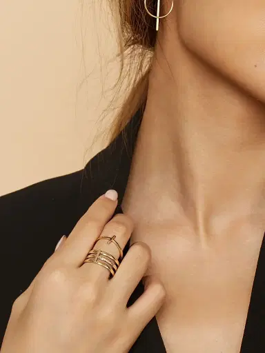 Oradina Women's 14K Yellow Solid Gold Triple Threat Ring - Yellow Gold | Thumbnail 3 Oradina Women's 14K Yellow Solid Gold Triple Threat Ring - Yellow Gold | Thumbnail 3