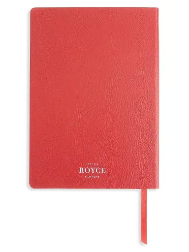 Royce New York Women's Contemporary Leather Journal - Red | Thumbnail 3