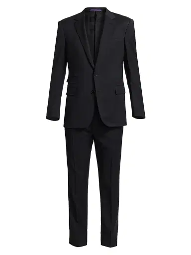 Ralph Lauren Purple Label Men's Gregory Wool Serge Suit - Black - Size 46 | Thumbnail 1 Ralph Lauren Purple Label Men's Gregory Wool Serge Suit - Black - Size 46 | Thumbnail 1
