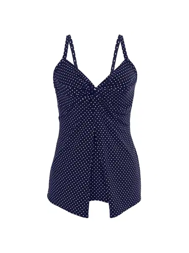 Miraclesuit Swim Women's Pin Point Love Knot Polka Dot Tankini Top | Thumbnail 1 Miraclesuit Swim Women's Pin Point Love Knot Polka Dot Tankini Top | Thumbnail 1