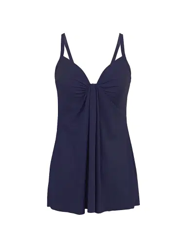 Miraclesuit Swim Women's Rock Solid Marina Tankini Top - Midnight Blue - Size 16 | Thumbnail 1