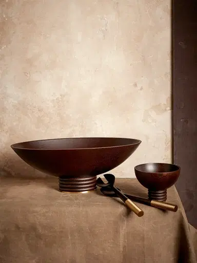 L'Objet Atelier Alhambra Wooden Bowl - Smoked Ash Small | Thumbnail 6 L'Objet Atelier Alhambra Wooden Bowl - Smoked Ash Small | Thumbnail 6