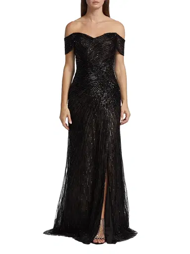 Rene Ruiz Collection Women's Sequined Off-The-Shoulder Gown - Black | Thumbnail 2 Rene Ruiz Collection Women's Sequined Off-The-Shoulder Gown - Black | Thumbnail 2