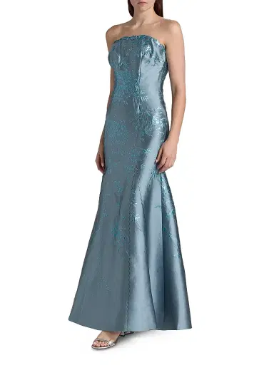 Rene Ruiz Collection Women's Strapless Jacquard Mermaid Gown | Thumbnail 4