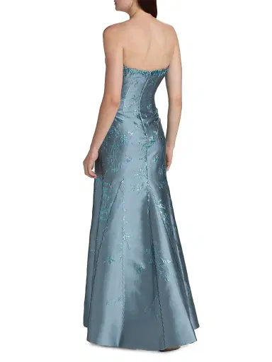 Rene Ruiz Collection Women's Strapless Jacquard Mermaid Gown | Thumbnail 5