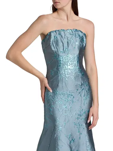 Rene Ruiz Collection Women's Strapless Jacquard Mermaid Gown | Thumbnail 6