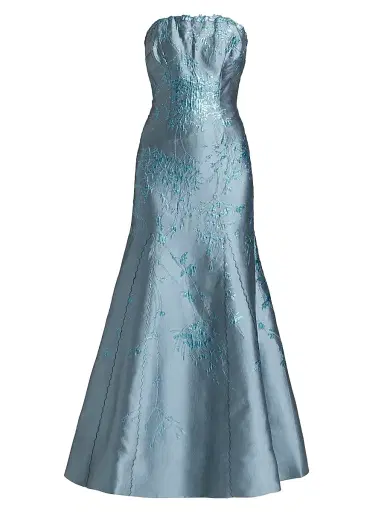 Rene Ruiz Collection Women's Strapless Jacquard Mermaid Gown | Thumbnail 1
