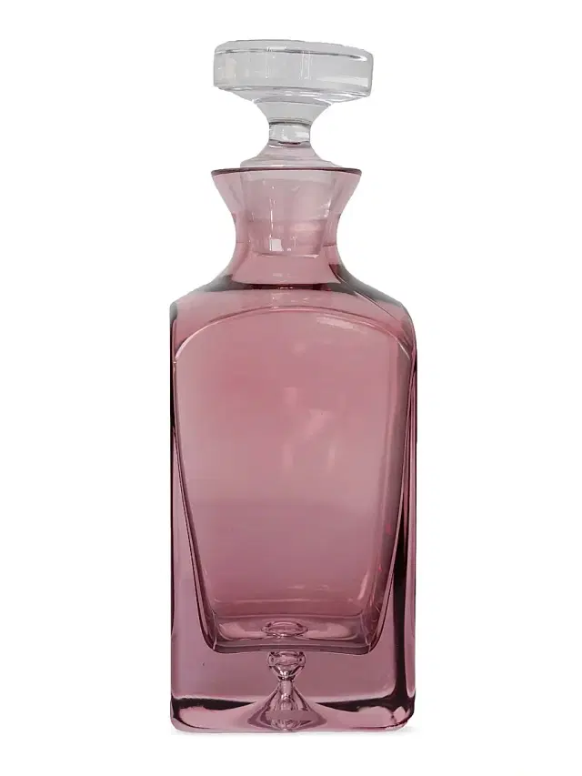 Estelle Colored Glass Tinted Glass Decanter - Rose