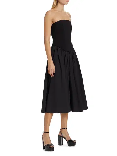 Toccin Women's Melody Corset Cotton-Blend Midi-Dress - Jet | Thumbnail 4 Toccin Women's Melody Corset Cotton-Blend Midi-Dress - Jet | Thumbnail 4