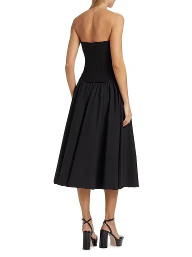 Toccin Women's Melody Corset Cotton-Blend Midi-Dress - Jet | Thumbnail 5 Toccin Women's Melody Corset Cotton-Blend Midi-Dress - Jet | Thumbnail 5