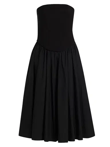 Toccin Women's Melody Corset Cotton-Blend Midi-Dress - Jet | Thumbnail 1 Toccin Women's Melody Corset Cotton-Blend Midi-Dress - Jet | Thumbnail 1
