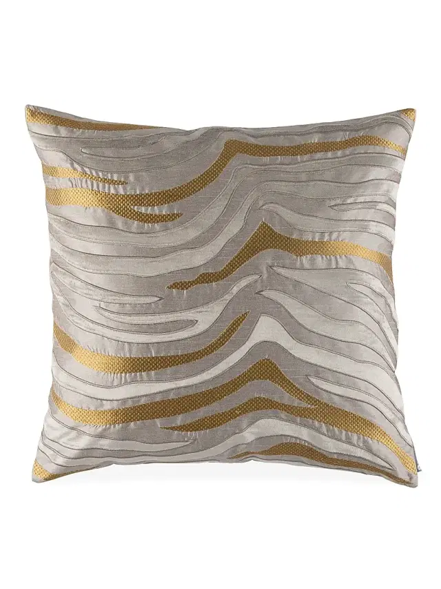 Lili Alessandra Peru Tiger Square Pillow - Black Gold