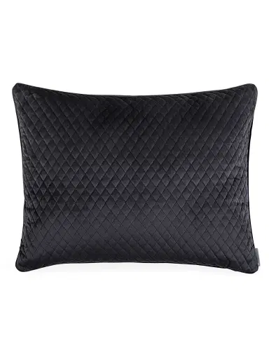 Lili Alessandra Valentina Quilted Velvet Pillow - Black 26 x 26 | Thumbnail 2 Lili Alessandra Valentina Quilted Velvet Pillow - Black 26 x 26 | Thumbnail 2
