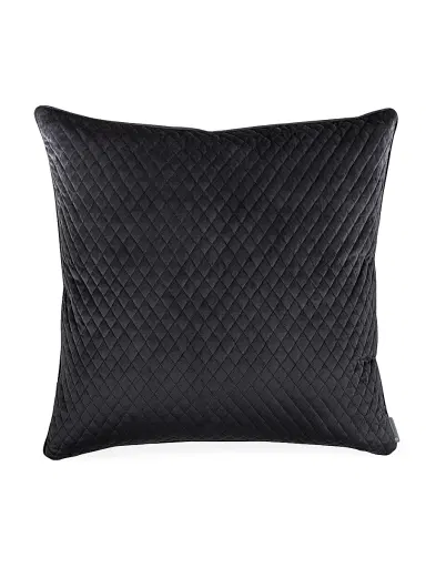 Lili Alessandra Valentina Quilted Velvet Pillow - Black 26 x 26 | Thumbnail 1 Lili Alessandra Valentina Quilted Velvet Pillow - Black 26 x 26 | Thumbnail 1