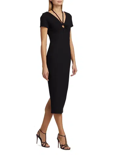 Toccin Women's Evelyn Ring-Insert Midi-Dress - Jet | Thumbnail 2 Toccin Women's Evelyn Ring-Insert Midi-Dress - Jet | Thumbnail 2