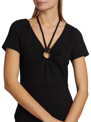 Toccin Women's Evelyn Ring-Insert Midi-Dress - Jet | Thumbnail 6 Toccin Women's Evelyn Ring-Insert Midi-Dress - Jet | Thumbnail 6