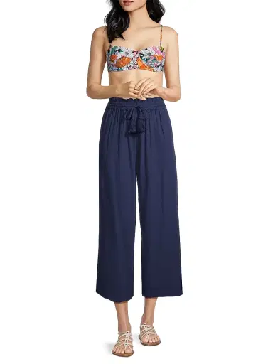 Change of Scenery Women's Brooke Wide-Leg Cotton Drawstring Pants - Navy - Size XL | Thumbnail 2 Change of Scenery Women's Brooke Wide-Leg Cotton Drawstring Pants - Navy - Size XL | Thumbnail 2