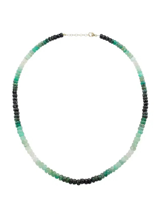 Women's Arizona 14K Yellow Gold & Emerald Beaded Necklace - Green