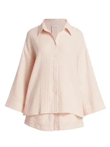 Pour Les Femmes Women's Angel Cotton Gauze 2-Piece Lounge Set - Pink - Size Large | Thumbnail 1 Pour Les Femmes Women's Angel Cotton Gauze 2-Piece Lounge Set - Pink - Size Large | Thumbnail 1