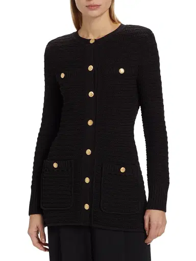 Toccin Women's Constance Knit Jacket - Jet | Thumbnail 3 Toccin Women's Constance Knit Jacket - Jet | Thumbnail 3