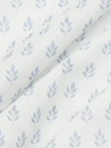 Pour Les Femmes Women's Karl Cotton Leaf-Print Frill Pajamas - Leaf Blockprint - Size XL | Thumbnail 7 Pour Les Femmes Women's Karl Cotton Leaf-Print Frill Pajamas - Leaf Blockprint - Size XL | Thumbnail 7