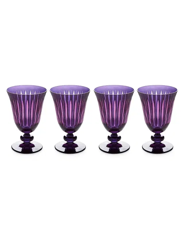 L'Objet Prism 4-Piece Wine Glass Set - Purple Lavender