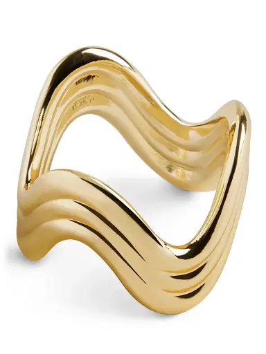 L'Objet Ripple 4-Piece Napkin Ring Set - Gold | Thumbnail 2