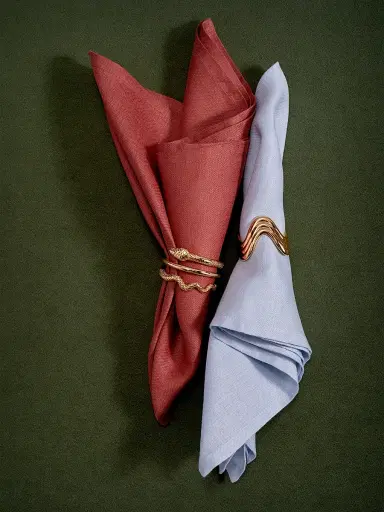 L'Objet Ripple 4-Piece Napkin Ring Set - Gold | Thumbnail 4
