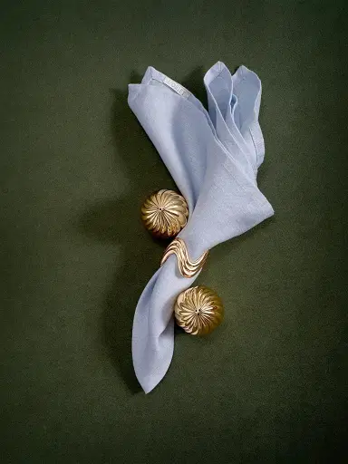L'Objet Ripple 4-Piece Napkin Ring Set - Gold | Thumbnail 6