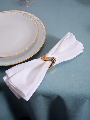 L'Objet Ripple 4-Piece Napkin Ring Set - Gold | Thumbnail 7