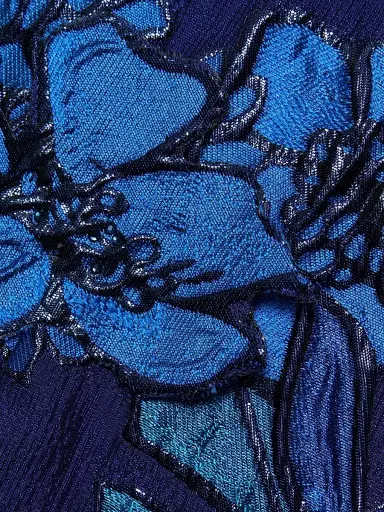 Rene Ruiz Collection Women's Strapless Floral Jacquard Mermaid Gown - Blue - Size 10 | Thumbnail 7