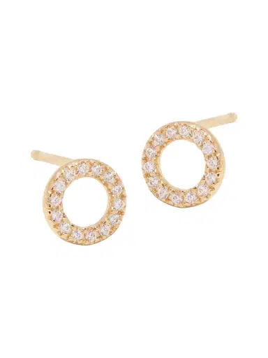 brook & york Women's Lydia 14K Yellow Gold & 0.10 TCW Diamond Circle Stud Earrings - Gold | Thumbnail 2 brook & york Women's Lydia 14K Yellow Gold & 0.10 TCW Diamond Circle Stud Earrings - Gold | Thumbnail 2