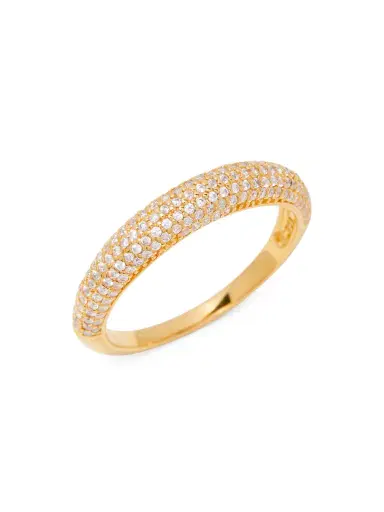 brook & york Women's Marian 14K-Yellow-Gold Vermeil & Cubic Zirconia Domed Ring - Gold | Thumbnail 3