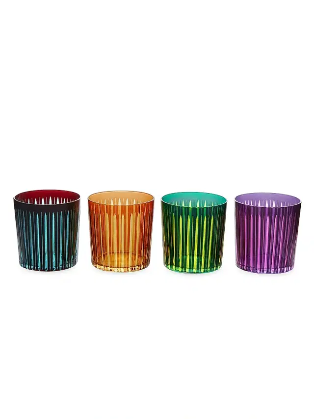 L'Objet Prism 4-Piece Double Old-Fashioned Glass Set