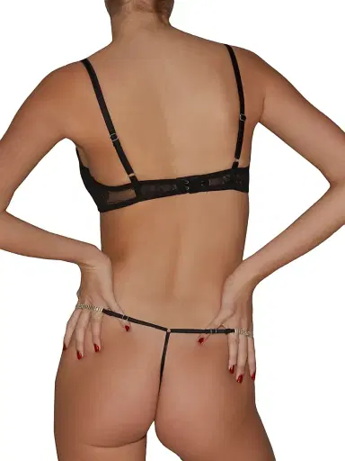Fleur du Mal Women's Lace Balconette Bra - Black - Size 36DD | Thumbnail 4 Fleur du Mal Women's Lace Balconette Bra - Black - Size 36DD | Thumbnail 4